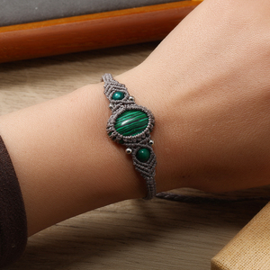 Joyería Tribal Llamativa Hecha a Mano Ajustable Cuarzo Piedra Preciosa Macramé Cera Cordón <span class=keywords><strong>Pulseras</strong></span> Charm <span class=keywords><strong>Pulseras</strong></span> Ágata Principal <span class=keywords><strong>Pulseras</strong></span> - Product Image 6