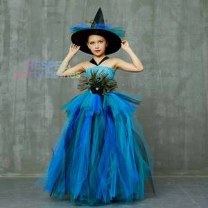 Falda Tutú Larga de Hada Princesa Elfo para Cosplay de HP Purim, Vestido de Pavo Real para Niñas, Floral Vintage - Product Image 1