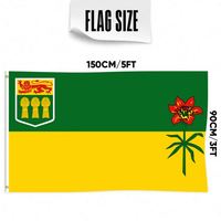 Drapeaux de Saskatchewan 3x5 pieds en polyester 100D personnalisables, livraison rapide auprès d'un fournisseur fiable