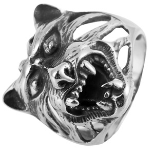Yunnique – bague tête de tigre pour hommes, en argent et acier inoxydable, style Punk, bijoux à la mode, cadeau - Product Image 5