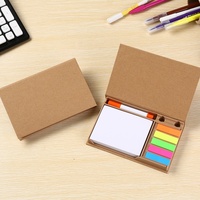 Bloc-notes en papier kraft avec logo personnalisé, stylo et marque-pages - Cadeau promotionnel pour entreprise, boîte de notes autocollantes, notes autocollantes pour le bureau et l'école