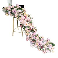 200*40 Guirlande florale longue transfrontalière pour décoration de mariage, table de réception, réunion, roses artificielles en soie réalistes, pour fenêtre, mur, Noël élégant