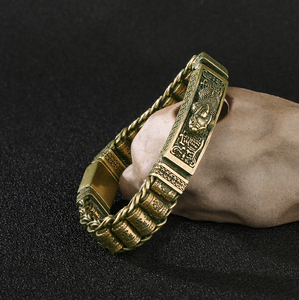 โซ่นาฬิกาปี่เซียะทองเหลืองสำหรับผู้ชายสายโซ่ทองเหลืองแนววินเทจเครื่องประดับตกแต่งแนวโบราณ - Product Image 4