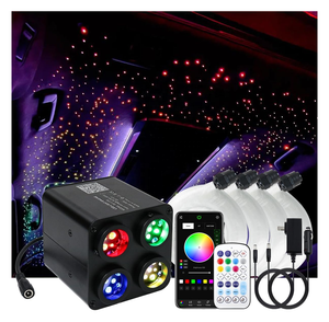 JX LED 36W RGBW Twinkle Starlight Headliner Kits <span class=keywords><strong>Fibre</strong></span> <span class=keywords><strong>Optique</strong></span> Éclairage 4 <span class=keywords><strong>Couleurs</strong></span> & Ports App/Télécommande Star Sky Roof Light - Product Image 1