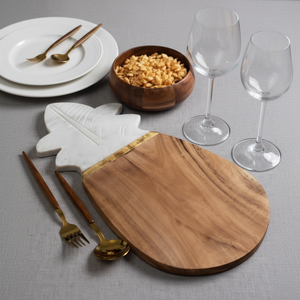 Plateau de service en marbre naturel et en bois fait main de qualité d'exportation pour la salle à manger et la décoration Disponible en quantité importante - Product Image 1