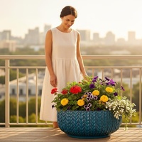 Nouveau design de pot de fleurs en céramique avec trou de drainage, finition émaillée, moderne, disponible en gros
