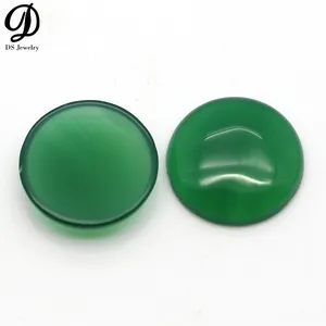 DS宝石宽松宝石15毫米圆形圆方宝石天然绿色玛瑙用于珠宝制作