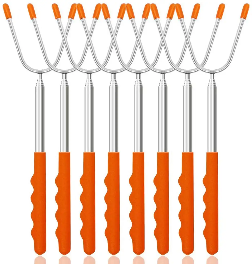 철회 가능한 굽기 지팡이, 마시맬로 굽기 지팡이 45 인치 스테인리스 끼워넣기 포크 스테인리스 망원경 공구