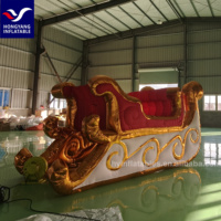 Figura Inflable Gigante de Santa Claus y Reno con Temática Navideña, Material Oxford con Lámpara LED y Soplador de Aire para Fiestas al Aire Libre