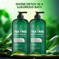 Gel Douche Revitalisant et Nourrissant à l'Arbre à Thé, Menthe Poivrée et Argousier, Éclaircissant et Rafraîchissant avec Bulles