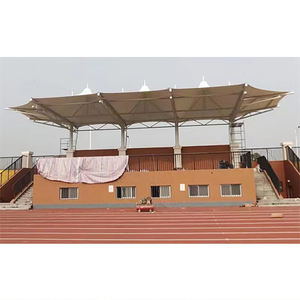 Structure de toit de tribune de stade en treillis spatial en acier avec membrane architecturale, auvent d'ombrage en tissu tendu PVDF - Product Image 6