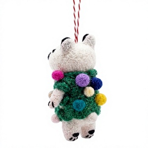 Best Himalaya Handmade Certified Wool <b>Felt</b> Polar Bear Christmas Holiday Wall Hanging Ornament Eco-Friendly Indoor Traditional - Product Image 6