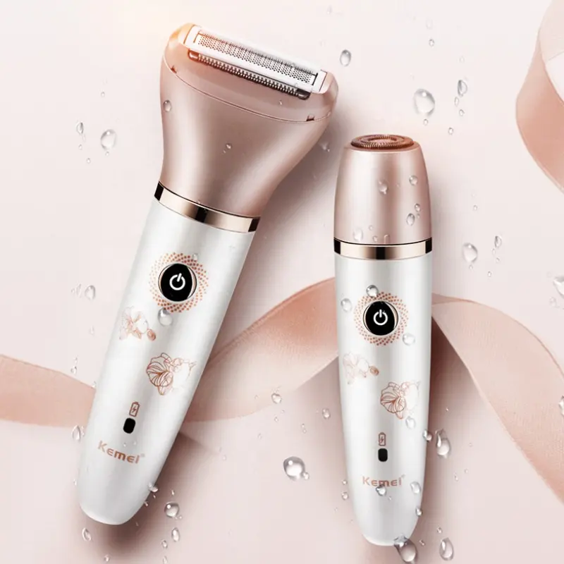 Mesin cukur listrik portabel Epilator wanita, alat cukur elektrik profesional dapat dicuci tahan air pisau cukur rambut/ketiak