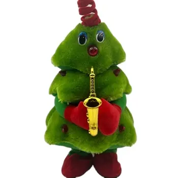 인터넷 유명인 크리스마스 트리 모양은 전기 봉제 장난감의 불빛으로 노래하고 춤을 출 수 있습니다-새로운 출시