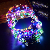 Serre-tête LED en forme de fleur, couronne de roses en mousse lumineuse, accessoire de fête pour carnaval, vacances, anniversaire, mariage, accessoires photo de plage