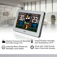 Station météo thermomètre numérique hygromètre baromètre capteur sans fil outils horloge murale intérieur extérieur Station météo