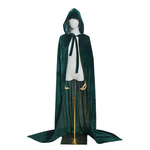 Baige Groothandel Fluwelen Halloween Multi-Color Kostuum Vrouwen Mantel Met Cape Middeleeuwse Mantel Tovenaar Gewaad - Product Image 4