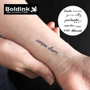 Tatuaje Temporal de Tinta Jagua, Diseño Personalizado Realista de Boldink, con Escritura 'Carpe Diem', Resistente al Agua, Larga Duración (2 Semanas) - Product Image 4