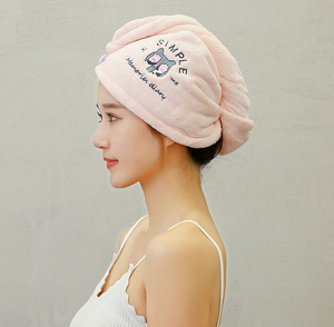 <span class=keywords><strong>Amazon</strong></span> vend belle corail velours brodé super absorbant bonnet de bain bonnet sec - Product Image 3