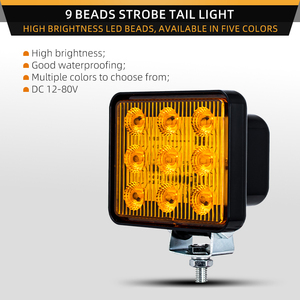 Đèn báo hậu xe tải 9 LED 3 inch, đèn tín hiệu nhấp nháy cho rơ moóc, <span class=keywords><strong>DC</strong></span> 12-80V, đa năng, chống nước, đèn bên - Product Image 4