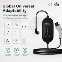 Chargeur EV portable 16A, station de recharge pour véhicules électriques de niveau 2, J1772 Type 1, 3,5 kW, 110 V-240 V, EVSE, IP65, étanche, chargeur domestique