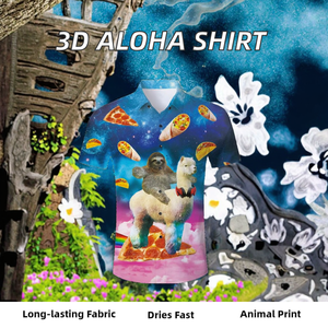 Chemise Aloha Hawaïenne Personnalisée Imprimée en 3D pour Hommes, Streetwear Amusant à Motifs Animaux, Manches Courtes Tricotées, 100% Polyester Respirant, Idéale pour l'Été - Product Image 3
