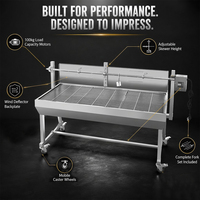 Barbecue professionnel HDL4C en acier inoxydable à commande tactile avec rôtissoire pour porc, idéal pour l'extérieur
