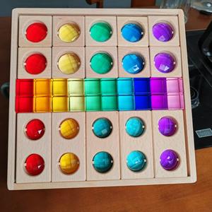 Nuovo Design giocattoli Montessori vedere attraverso arcobaleno Lucite blocchi impilabili acrilico HighTransparent per bambini <span class=keywords><strong>gioco</strong></span> aperto - Product Image 6