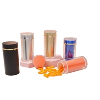 Bouteille de capsule en plastique doublée de couleur double couche de 150ml acrylique de qualité alimentaire pour l'emballage Cordyceps utilisé pour les pilules
