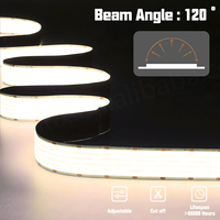 Bande LED COB multi-rangs ultra-lumineuse 15MM/30MM de large 960/1600 LED/M 24V IRC 90 PCB Dimmable Haute Efficacité pour Usage Commercial