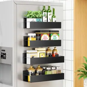 hot sale 1/2/4 layers Moveable Fridge Storage Organizer Strong Magnetic Spice Rack for Refrigerator Kitchen