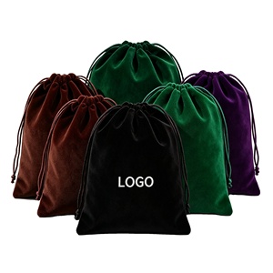 Pochette en velours à cordon personnalisable avec logo, sac en velours pour boucles d'oreilles, colliers, bijoux, cosmétiques, emballage cadeau - Product Image 1