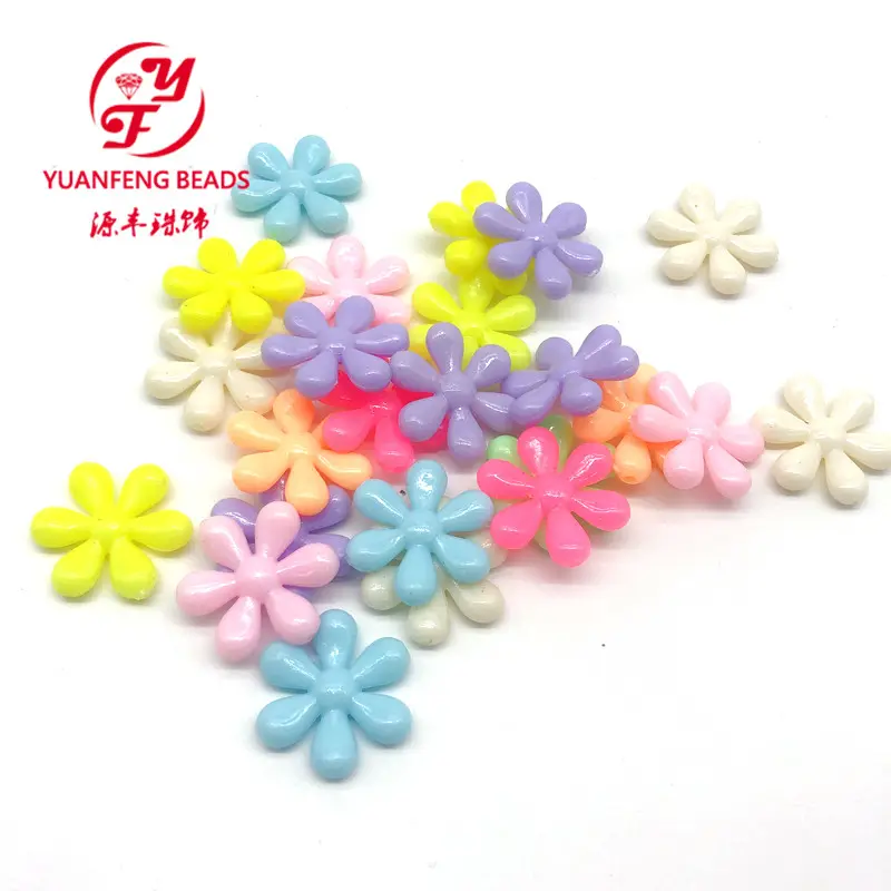 5x24mm Acrylic Spring Color flower beads for needlework Bracelet Necklace Handmade accessories