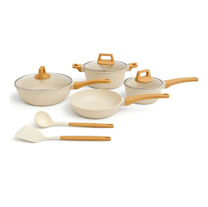 Modern Ceramic Marble Coated Pot Pan Silicone Glass Lids Bakelite Handles Non-Stick Forged Aluminum <b>Cookware</b> <b>Set</b> Gas <b>Induction</b> - Product Image 1