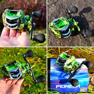Carrete de Pesca <span class=keywords><strong>NARON</strong></span> de Alta Calidad 18+1 BB, Impermeable, Color Verde Camuflaje, Relación de Engranajes 7.2:1, Freno Magnético de Alta Velocidad - Product Image 6