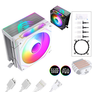 QiuzAim 4 Heat Pipe Tower <span class=keywords><strong>CPU</strong></span> <span class=keywords><strong>Cooler</strong></span> para LGA1700/1200/1151 con ventilador de prisma ARGB de 12cm | Refrigeración por aire de escritorio | Diseño silencioso PWM - Product Image 1