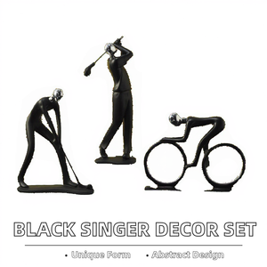 Ensemble de figurines modernes scandinaves abstraites noires pour la maison, le salon, l'entrée, le meuble TV, le meuble à vin, en résine - Product Image 2