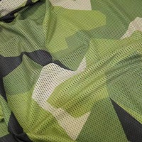 Tissu en maille camouflage forestier suédois 160 g/m² en polyester léger imprimé antistatique pour masque tactique et écharpe