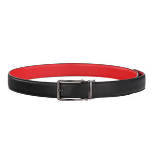 Designer Ratelriem Zonder Gat Op Maat Logo Dubbelzijdige Kleur Automatische Gesp Riem Voor Heren Echt Lederen Riem - Product Image 2