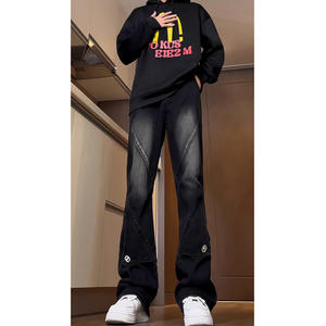 Pantalones Vaqueros Negros Americanos de Trabajo para Hombre, Estilo Hiphop, Ajustados, de Pierna Ancha, Estilo Urbano - Product Image 4