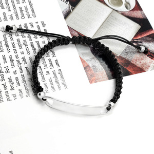 Unisex Hemp Rope <b>Wrap</b> Bracelets Silver Plated Metal Plate Casual Sporty Style <b>Gift</b> Jewelry - Product Image 3