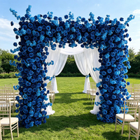2M Zijden Kunstmatige Rozen Bloemenrij Donkerblauwe Bruiloft Achtergronddecoratie voor Vierkante Boog Frame Bloemstuk