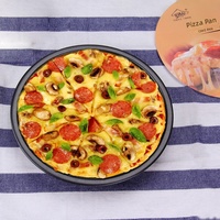 Loyang Pizza Anti Lengket Baja Karbon Hitam, Nampan Pizza, Panggangan Pizza, Loyang Panggang 6 Inci 7 Inci 8 Inci 9 Inci 10 Inci