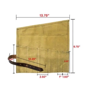 Échantillon gratuit : Grand sac de rangement enroulable pour outils (6 compartiments), pochette de transport portable, organisateur d'outils de travail du bois, style vintage - Product Image 3