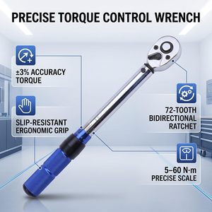1/2" 50-200Nm Tool 72 Tooth Drive Preset Adjustable High-precision <b>Torque</b> Wrench <b>Set</b> for Auto Riderace Bicycle - Product Image 4