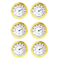 Hygromètre à cigares haute précision, mini hygromètre rond en métal avec thermomètre pour humidor à tabac, hygromètre pour cigares