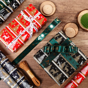 New Design Christmas Gift Roll <b>Wrap</b> Brush Gold <b>White</b> Kraft <b>Paper</b> 43*300 cm - Product Image 4