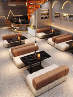 Canapés et chaises de salle à manger commerciaux en cuir modernes - Mobilier de restaurant écologique et imperméable pour bars, restaurants, cafés