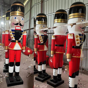 Soldat <span class=keywords><strong>Casse</strong></span>-<span class=keywords><strong>Noisette</strong></span> géant en résine personnalisé, taille personnalisée, ornement de Noël rose - Product Image 2