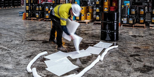 Usine directe 40*50cm 180gsm tampons absorbants d'huile alvéolés avec ligne de déchirure - Product Image 6